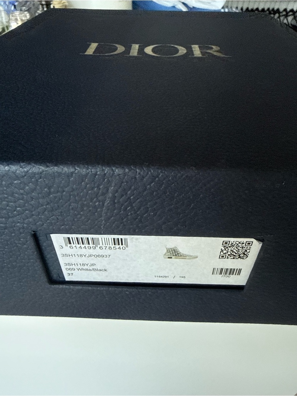 Dior High-Top Sneaker in White & Black Oblique - Picture 7 of 9